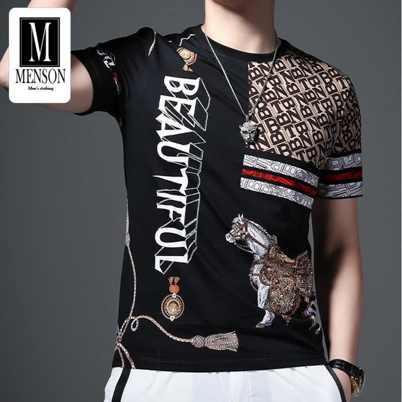 [Hàng Siêu Cấp] Áo Thun Nam, Áo Phông Nam Hàng Hiệu Cao Cấp Đính Đá In Hình 3D Chất Mát 100% Cotton Chuẩn Form M1920 | BigBuy360 - bigbuy360.vn