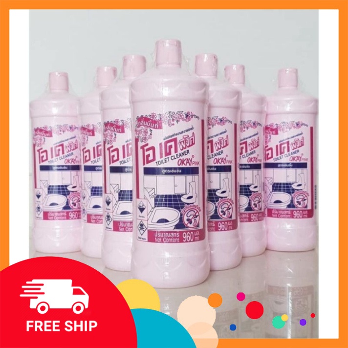 Nước tẩy rửa bồn cầu, nhà vệ sinh Okey Thái Lan thần thánh 960ml GDTA