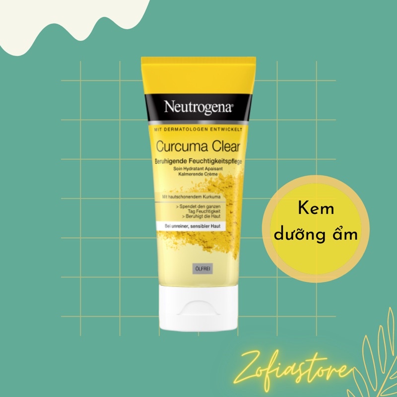 KEM DƯỠNG ẨM Neutrogena CURCUMIN nội địa Đức cho da Mụn