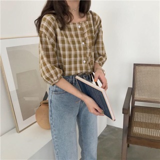 Áo kẻ trẻ trung( oder 3-5h quảng châu) mã 159