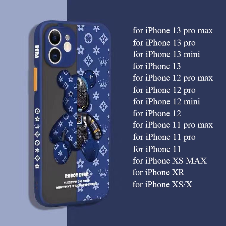 Ốp Điện Thoại Nhám Chống Rơi Hình Gấu Cơ Khí Sang Trọng Cho IPhone 13 12 11 Pro Max 12 13 Mini X XS Max XR