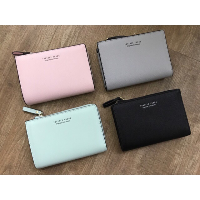 Ví ngắn da xước forever young