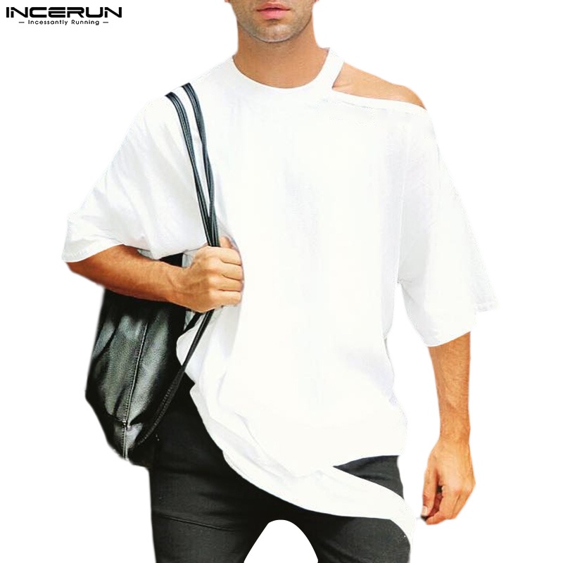 Áo thun INCERUN tay lửng khoét vai thời trang dành cho nam