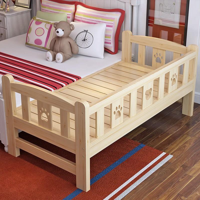 ✣♟■Trẻ em học sinh tiểu và trung giường đơn 1,2m bé trai 1m gái giản bằng gỗ cứng có lan can bảo vệ