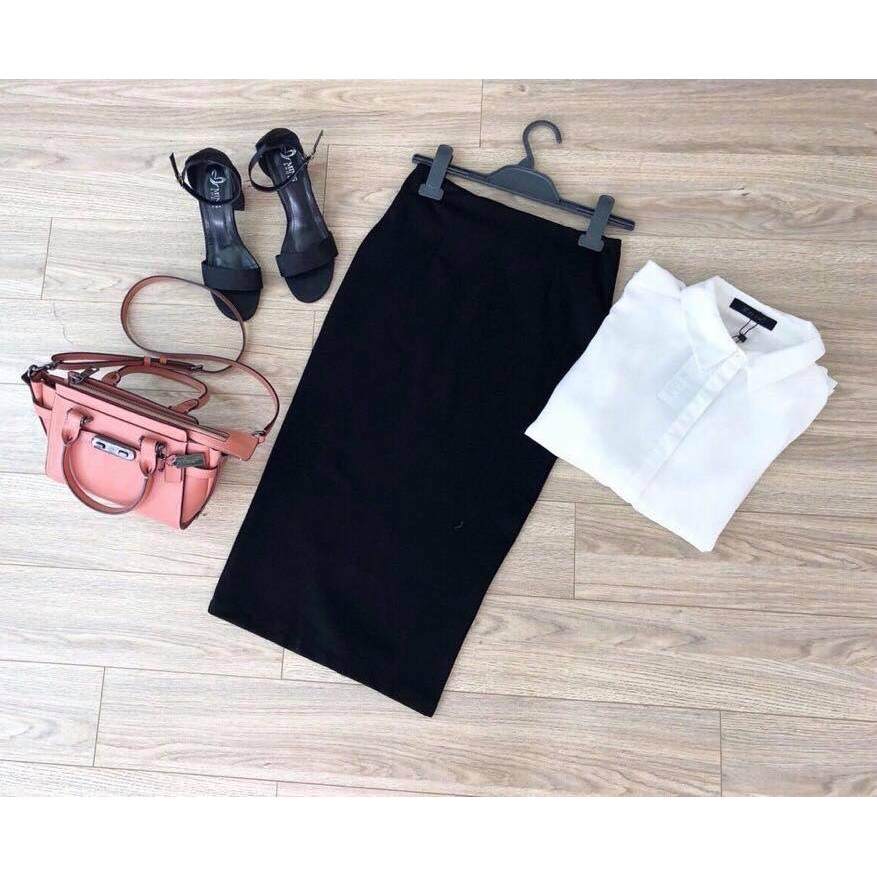 Chân váy bút chì form dài qua gối (có clip ảnh cận vải) | BigBuy360 - bigbuy360.vn