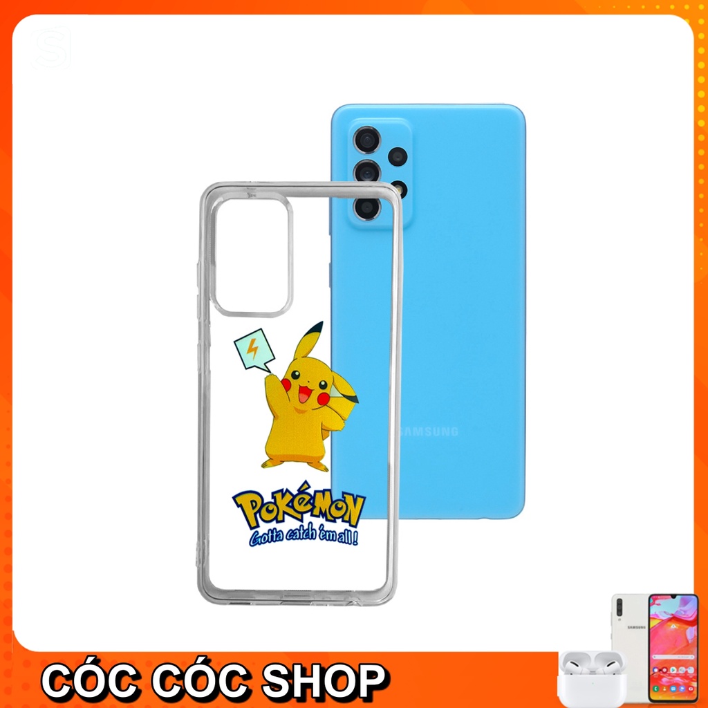Ốp lưng Samsung hình Pikachu dễ thương, bảo vệ camera Galaxy A72/ A52/ A32/ A71/ A51/ A8 2018