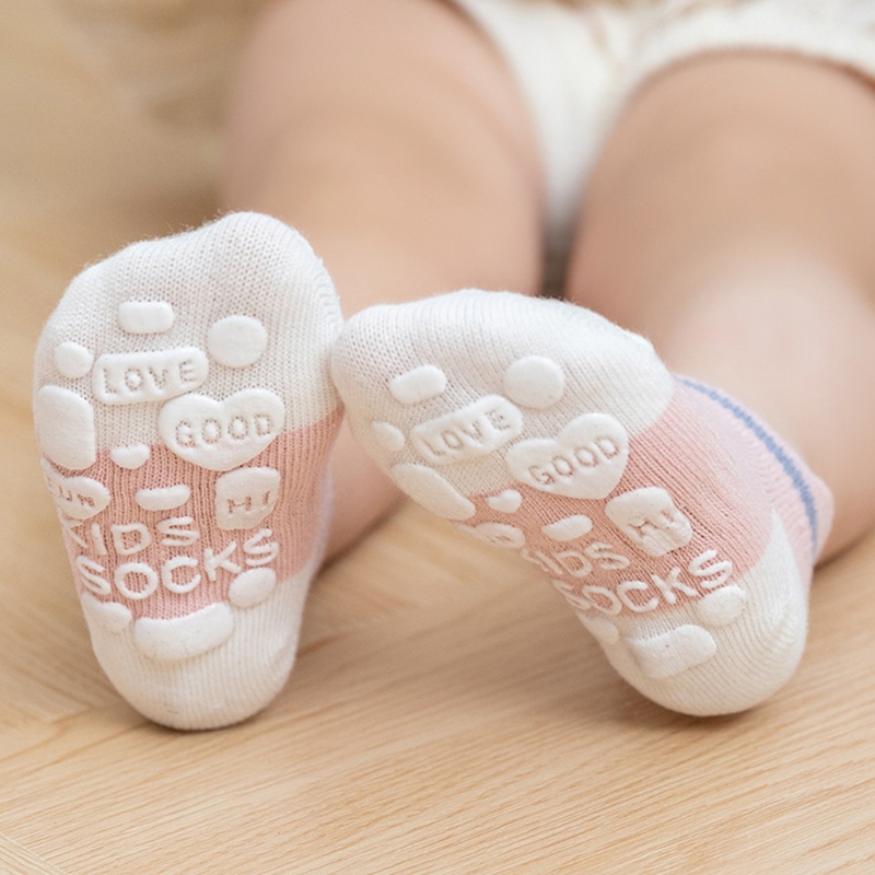 Bộ 5 Đôi Vớ Thuyền Chống Trượt Họa Tiết Kẻ Sọc Nhiều Màu Xinh Xắn Cho Bé