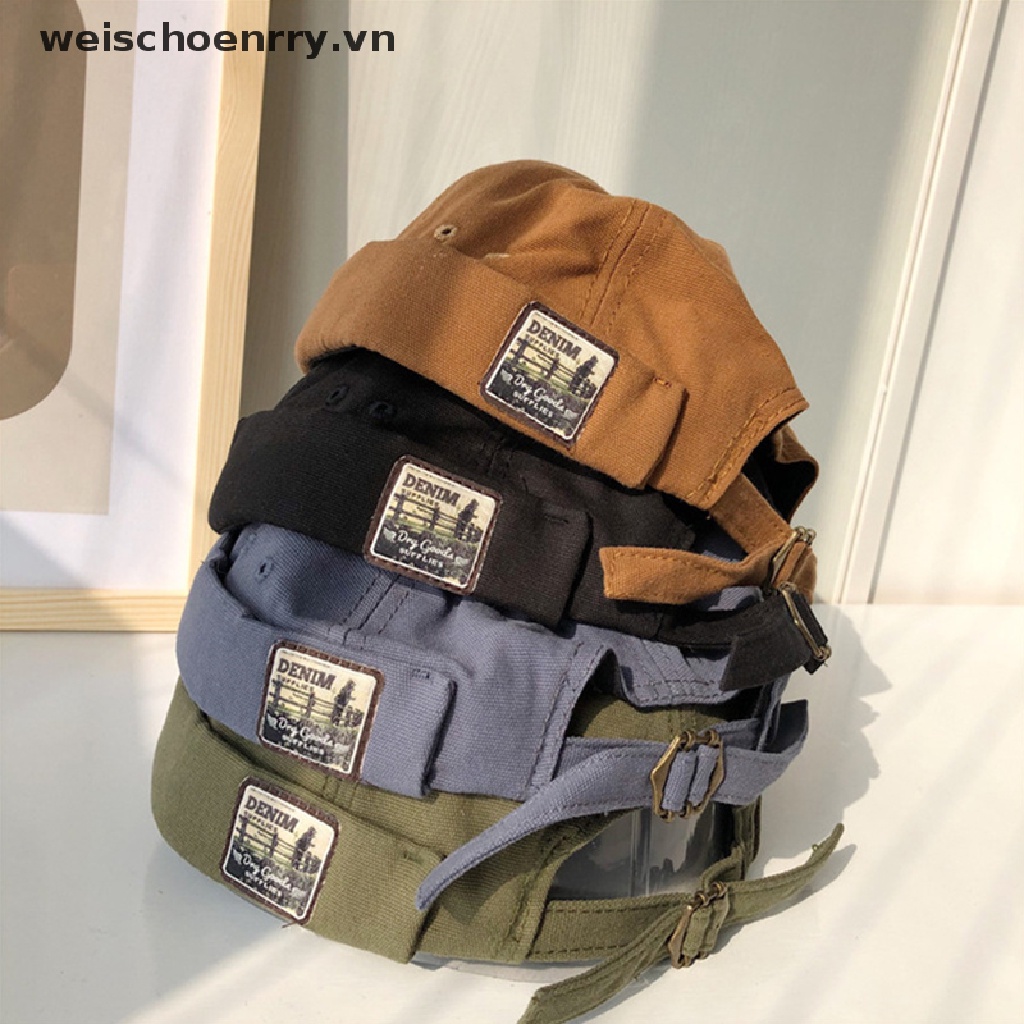 【WW】 Fold Skullcap Retro Men Sailor Cap Women Warm Roll Cuff Bucket Cap Brimless Hat .