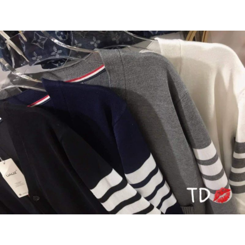 Áo khoác len tay kẻ vạch hàng QCL1