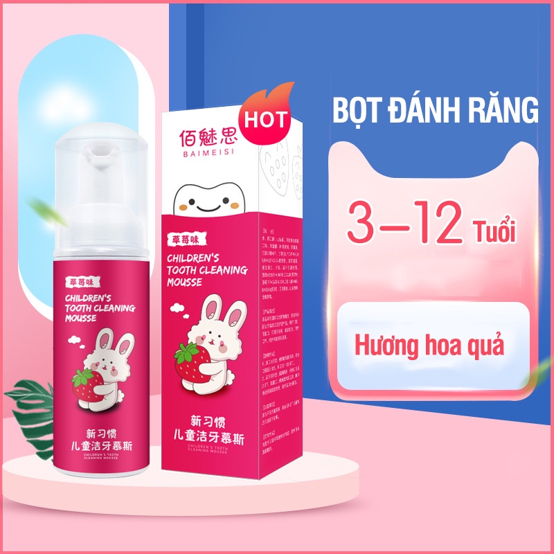 Kem Đánh Răng Tạo Bọt Vị Trái Cây Cho Bé Baimeisi 60ml