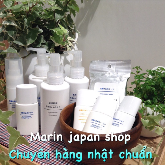 (Đủ bill,hàng chuẩn) Kem chống nắng Muji Nhật Bản dạng lotion dạng nước nhanh thấm với SPF50,PA++++ Sunscreen 30ml