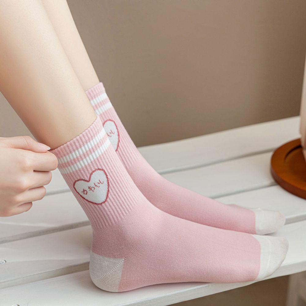 Đôi Vớ Cotton Thoáng Khí Thoải Mái In Họa Tiết Dâu Tây/Thỏ Phong Cách Hàn Quốc Dành Cho Nữ