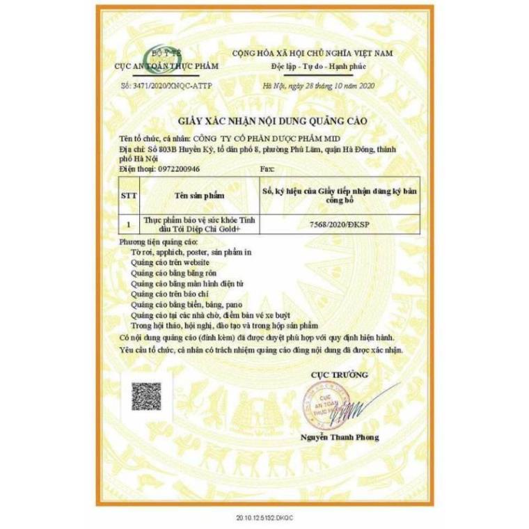 Dầu Tỏi Diệp Chi Gold