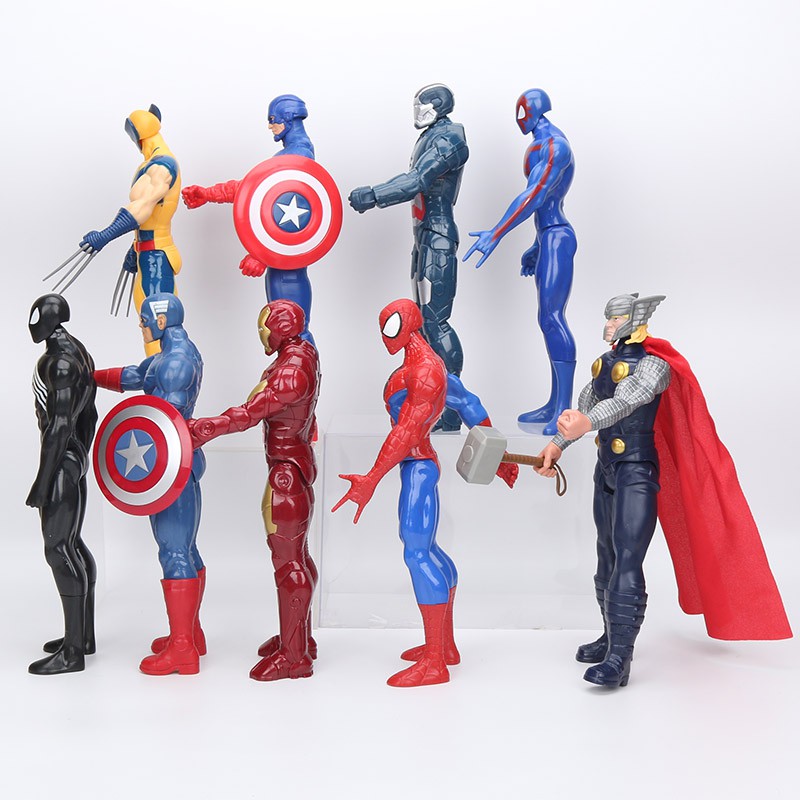 Mô hình nhân vật siêu anh hùng Captain America làm từ PVC đẹp mắt Avenger Marvel Heroes Ironman Action Figure