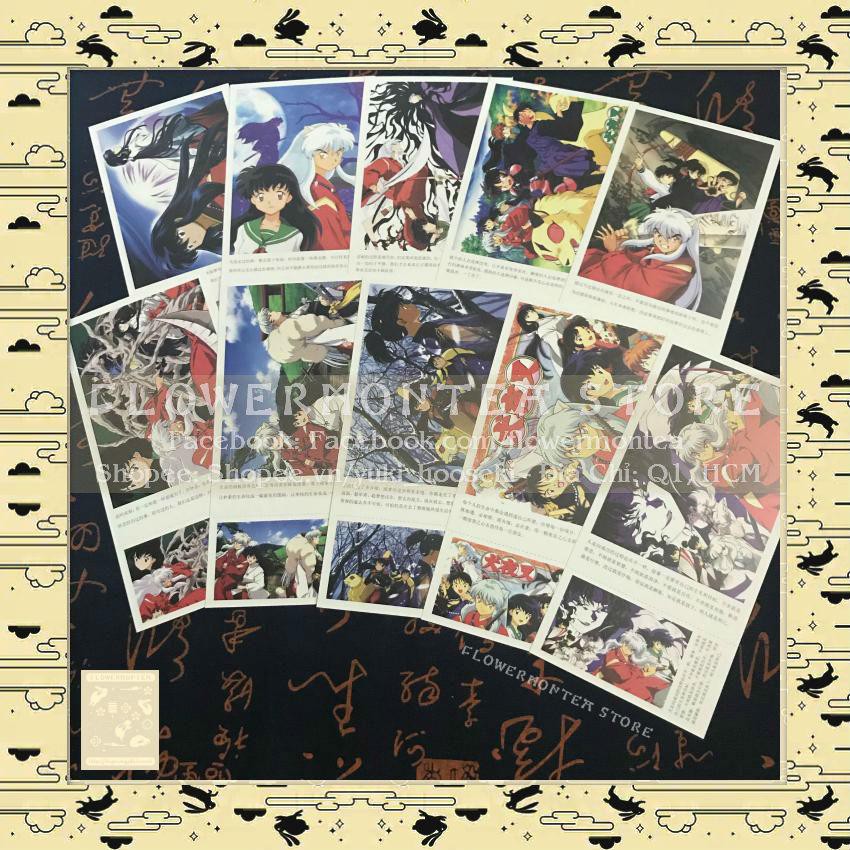 Bưu Thiếp | Postcard FM - Inuyasha | Khuyển Dạ Xoa (Set 5 Bưu Thiếp, 140 Hình Dán - Giao Ngẫu Nhiên)