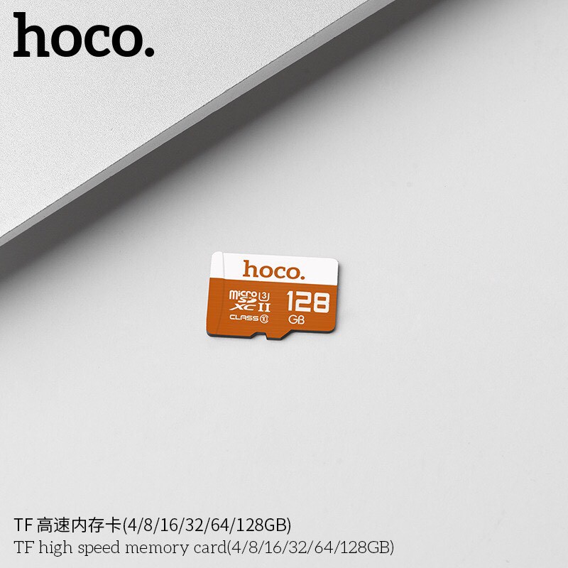 Thẻ nhớ Hoco 128GB TF micro-SD sở hữu chuẩn thẻ class 10 tốc độ thẻ nhớ truyền tải 10MB/s