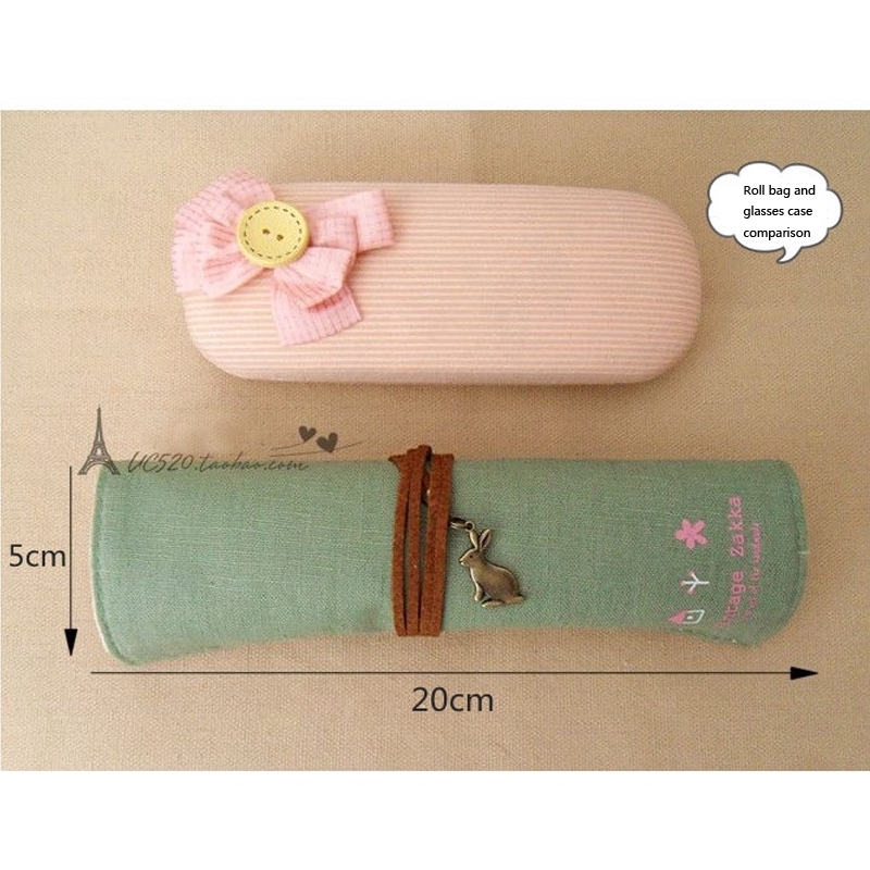 Large Capacity Canvas Multi-function Cosmetic Bag Retro Simple Student Pencil Case