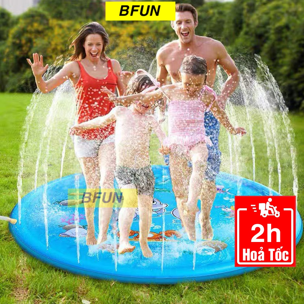 Thảm Phun Nước Cho Bé ĐỦ SIZE 170 CM / 150 CM LOẠI DÀY - Hồ , Bể Bơi Phun Nước Cho Bé Vui Chơi - BFUN