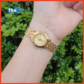 Đồng Hồ Nữ Halei Gold Dây Kim Loại Mạ Vàng Full Máy Sang Trọng Chính Hãng