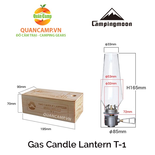 Đèn gas cắm trại dã ngoại Campingmoon T-1