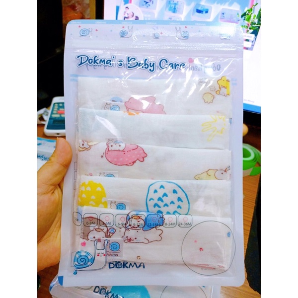 [DS109] Set 5 khăn sữa Dokma cao cấp 28x28cm (giao màu ngẫu nhiên)