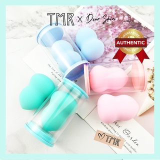 Bông Mút Trang Điểm Dùng Khô và Nước TMR Makeup, 3 Loại Giọt Nước_Hồ Lô_Oval Vát_2 Màu Xanh_Lá Dễ Thương