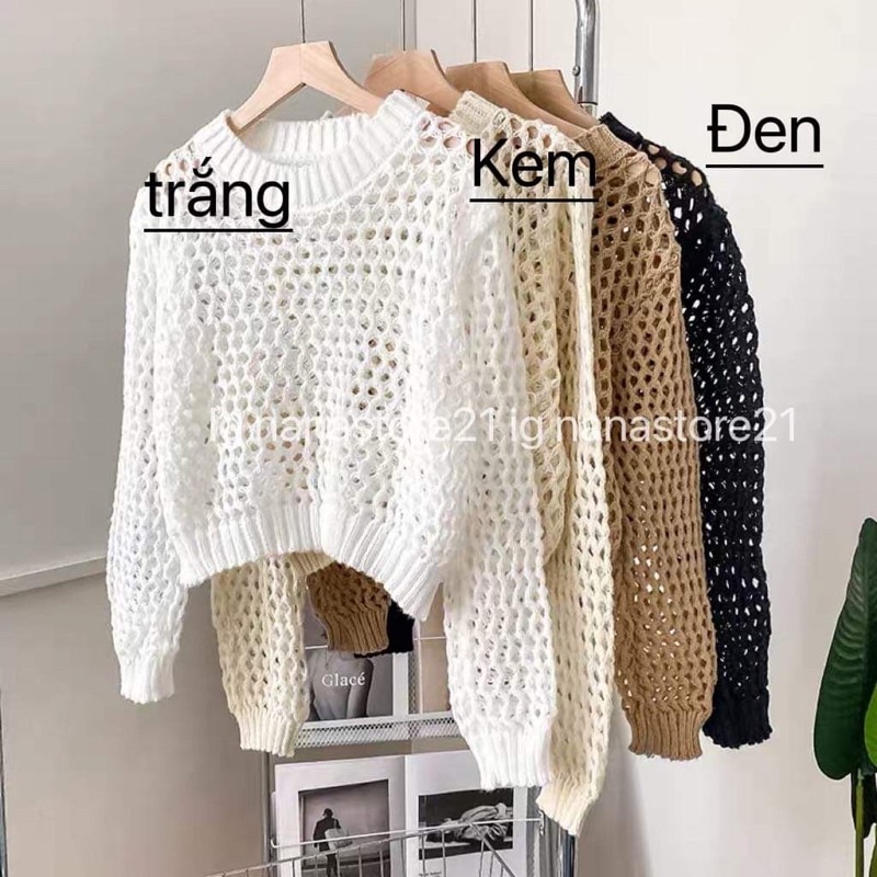 Áo len dài tay móc 4 màu Nana21 Nanastore21