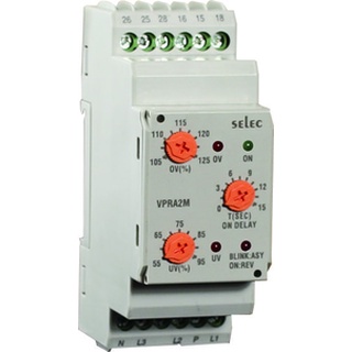 Rơ le bảo vệ điện áp VPRA2M Được thiết kế nhỏ gọn gắn trên thanh ray SELEC