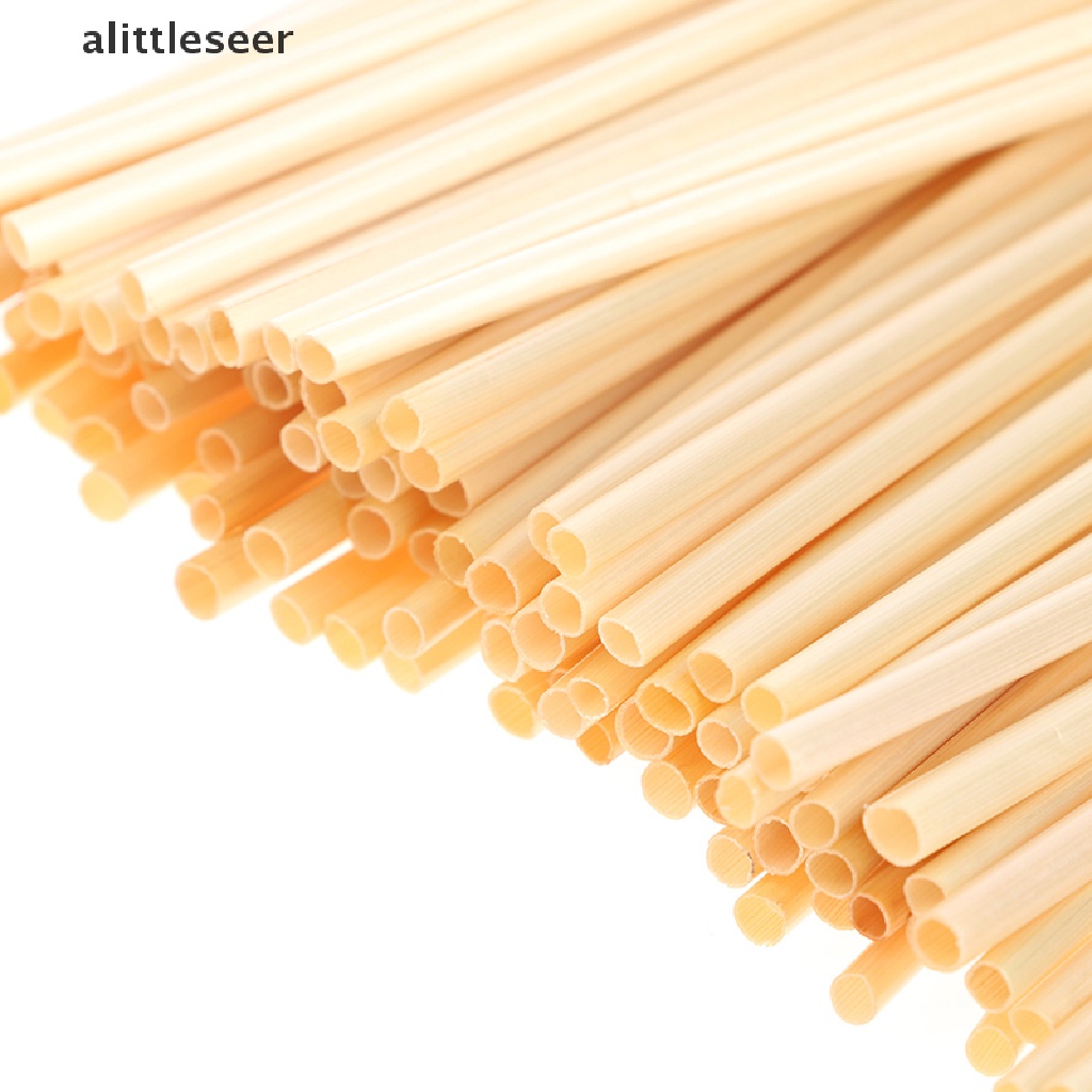 Set 100 Ống Hút Rơm Lúa Mì Phân Hủy Được Thân Thiện Với Môi Trường