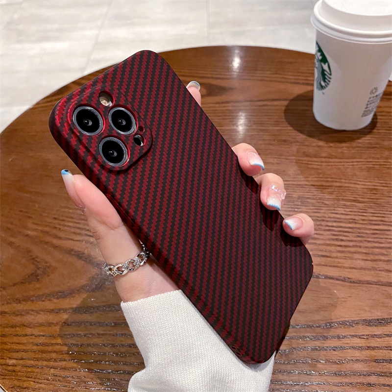 Ốp Điện Thoại Cứng Họa Tiết Sợi carbon Chất Lượng Cao Cho iPhone 12 13 11 Pro Max