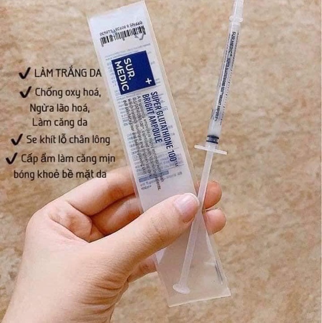 Serum Ống Tiêm SUR.MEDIC SUPER GLUTATHIONE 100 BRIGHT AMPOULE