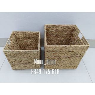Giỏ lục bình đựng đồ hình vuông