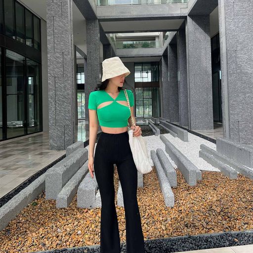 Quần Dài Nữ Slim Stretch Flared , Chất Vải Thun Gân Mỏng Thoải Mái , WQD000057 ,SOMEHOW