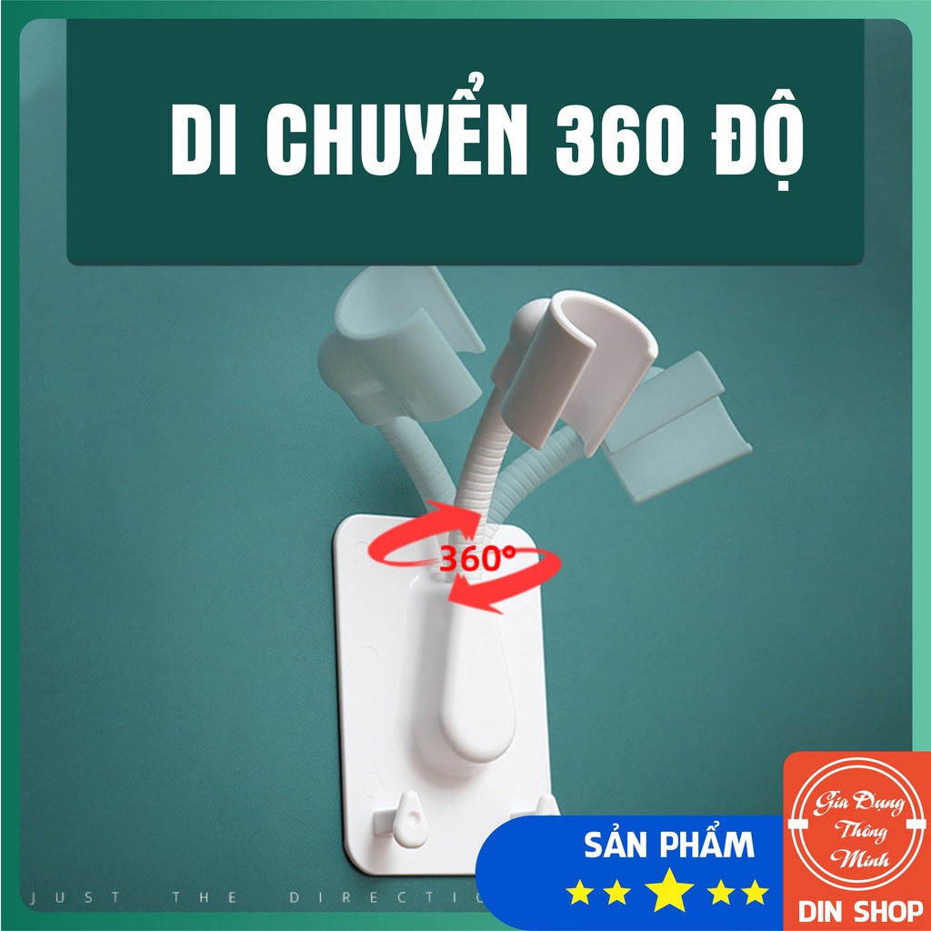 Giá Đỡ Vòi Sen Dán Tường 🦀XOAY 360 ĐỘ🦀 Kệ Dán Gác Vòi Hoa Sen Với Độ Dính Siêu Chắc Không Cần Khoan Tường