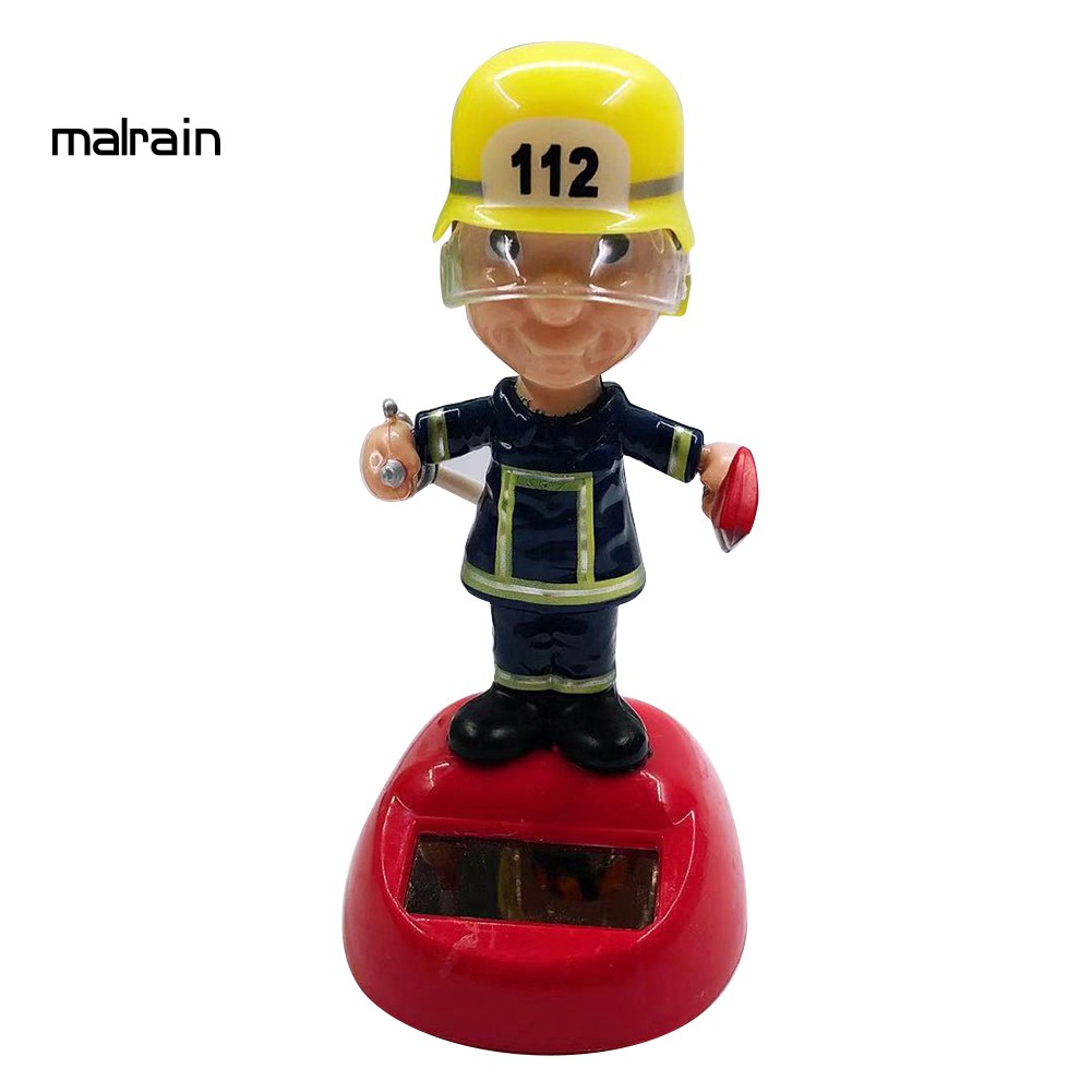 Phụ Kiện Trang Trí Nội Thất Xe Hơi Hình Lính Cứu Hỏa Bằng Năng Lượng Mặt Trời