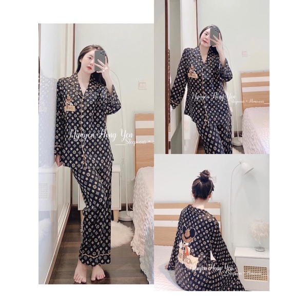BỘ PYJAMA DÀI L V ĐEN XINH