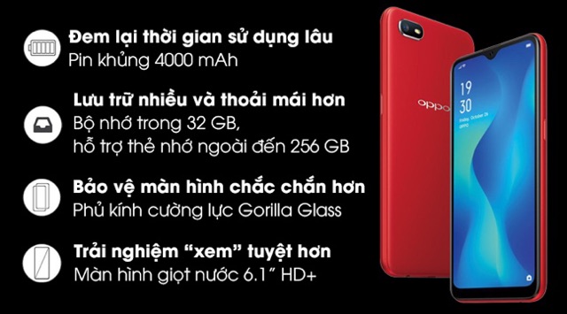 Điện Thoại Oppo A1K ( 2GB/32GB ). Hàng cũ đẹp 90-93%.