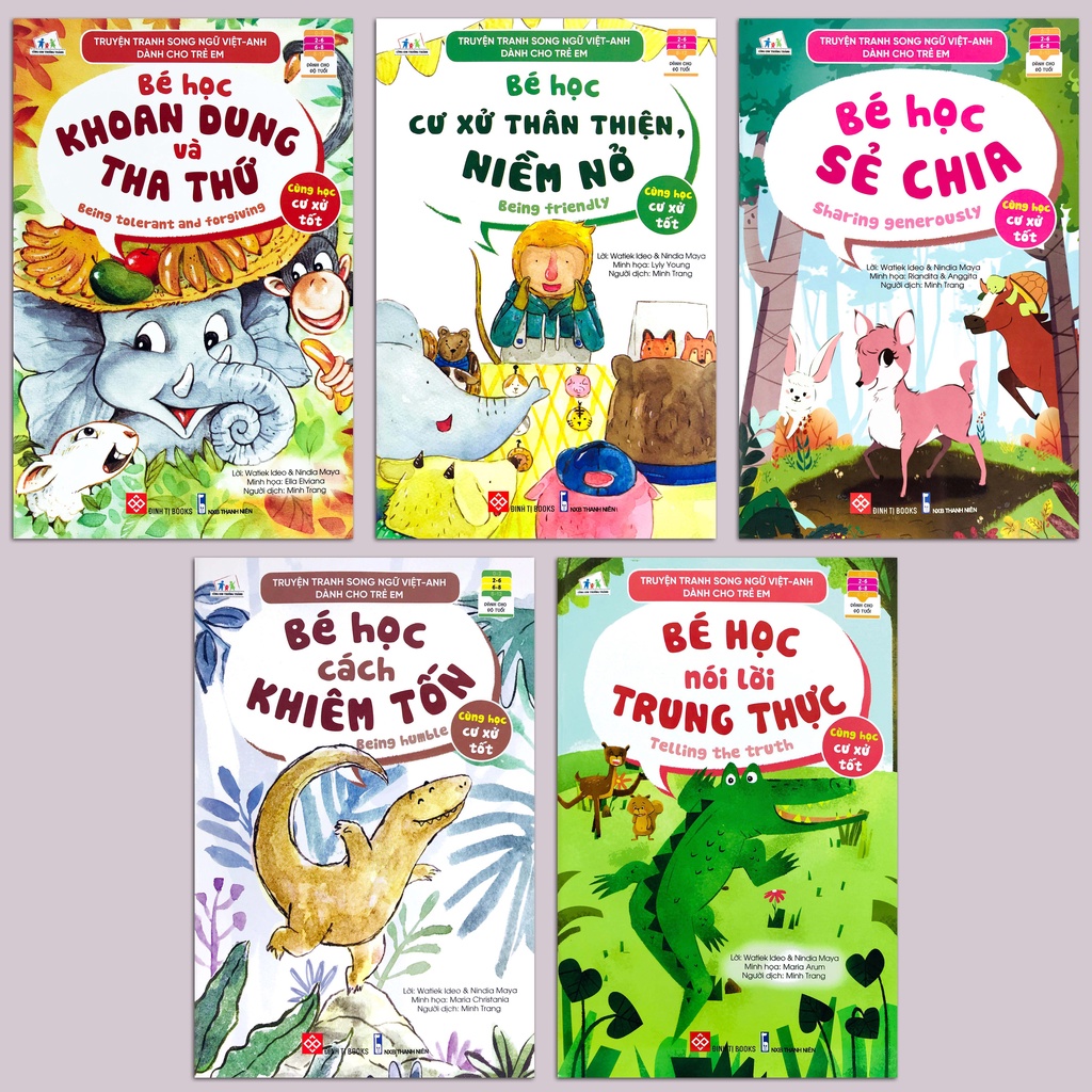 Sách - Truyện tranh song ngữ Việt-Anh dành cho trẻ em - Cùng học cư xử tốt (lẻ tùy chọn: bộ 10 quyển, phần 1 và phần 2))