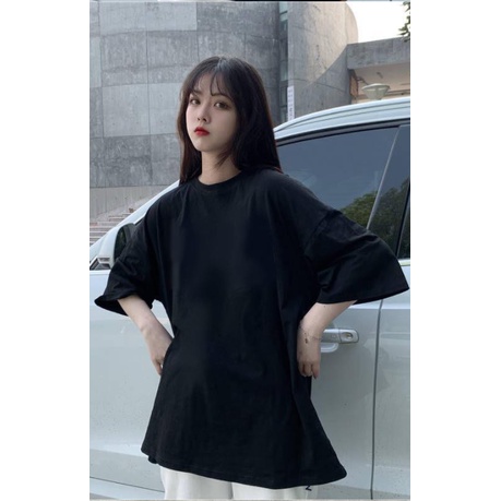 Áo thun unisex nam nữ trơn tay lỡ chất vải  Cotton phông rộng