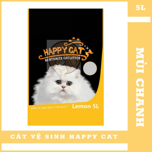 ( FREESHIP ) Cát Vệ Sinh Happy Cat Cho Mèo 5L - Mùi Chanh