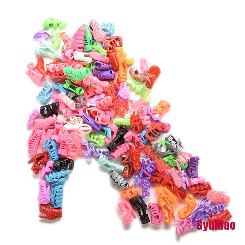 Set 15/30/60 Đôi Giày Cao Gót Nhiều Kiểu Cho Búp Bê Barbie