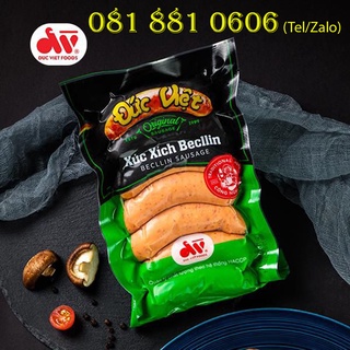 Gói 7 cây Xúc xích Becllin chuẩn vị Đức, Xúc xích Đức Việt,,Gói 500gr  Date luôn mới. Chuyên bán sỉ 081 881 0606.