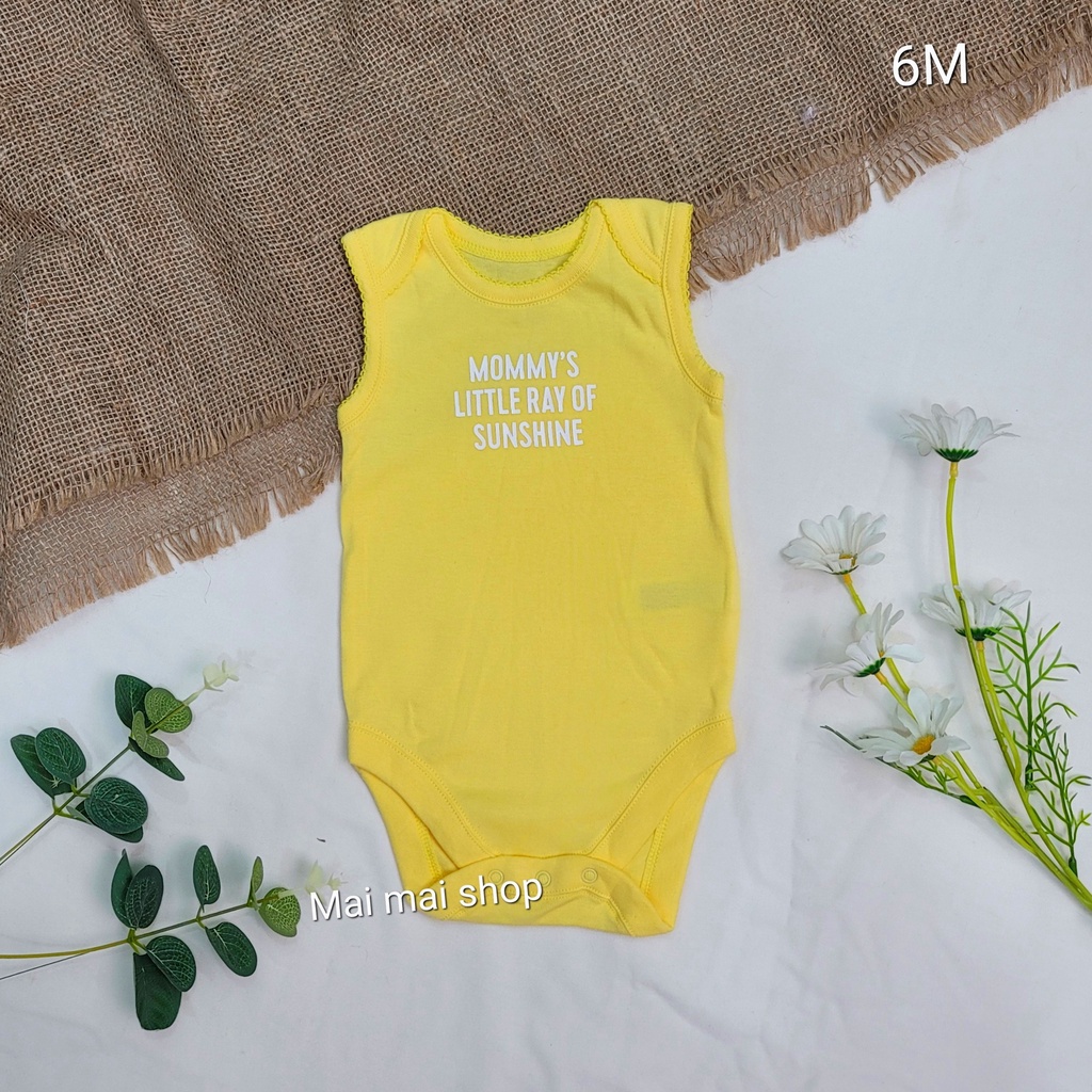(Chọn màu- Đủ size Body chip ba lỗ cotton cho bé 3-13kg (3M,6M,9M,12M,18M,24M)- From nhỏ- Chất cotton mỏng mát
