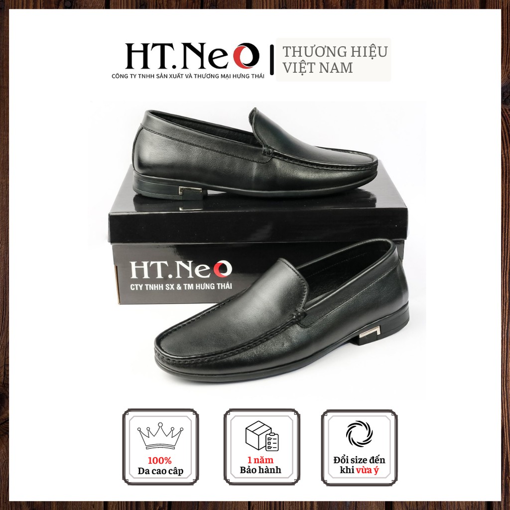 Giày da bò - giầy lười nam HT.NEO 100% là da bò tự nhiên, kiểu dáng sang trọng, lịch lãm, đế phít D37