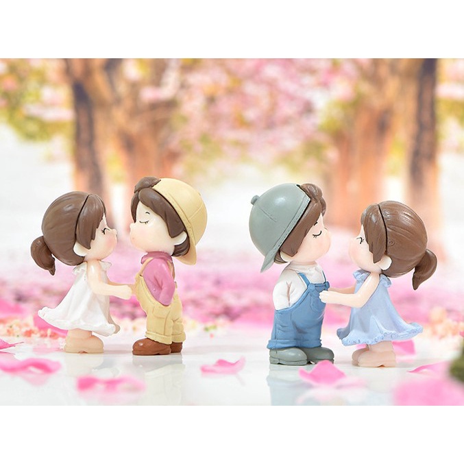 Cặp đôi khiêu vũ trang trí DIY sáng tạo làm móc khóa mặt dây chuyền mô hình hôn ôm, làm quà tặng, trang trí chậu cây, đồ