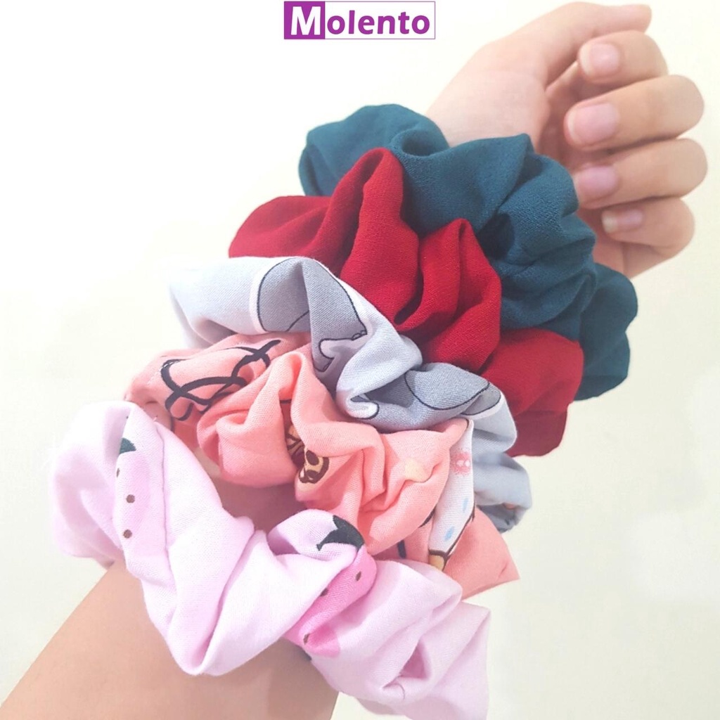 Buộc Tóc Scrunchies Nhiều Màu Mẫu Dễ Dương, Co Giãn Tốt Giao Mẫu Ngẫu Nhiên - M86