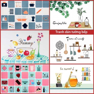 Giấy dán tường nhà bếp, miếng dán bếp chống bắn dầu mỡ, chịu nhiệt cao, giúp trang trí bếp thêm hiện đại