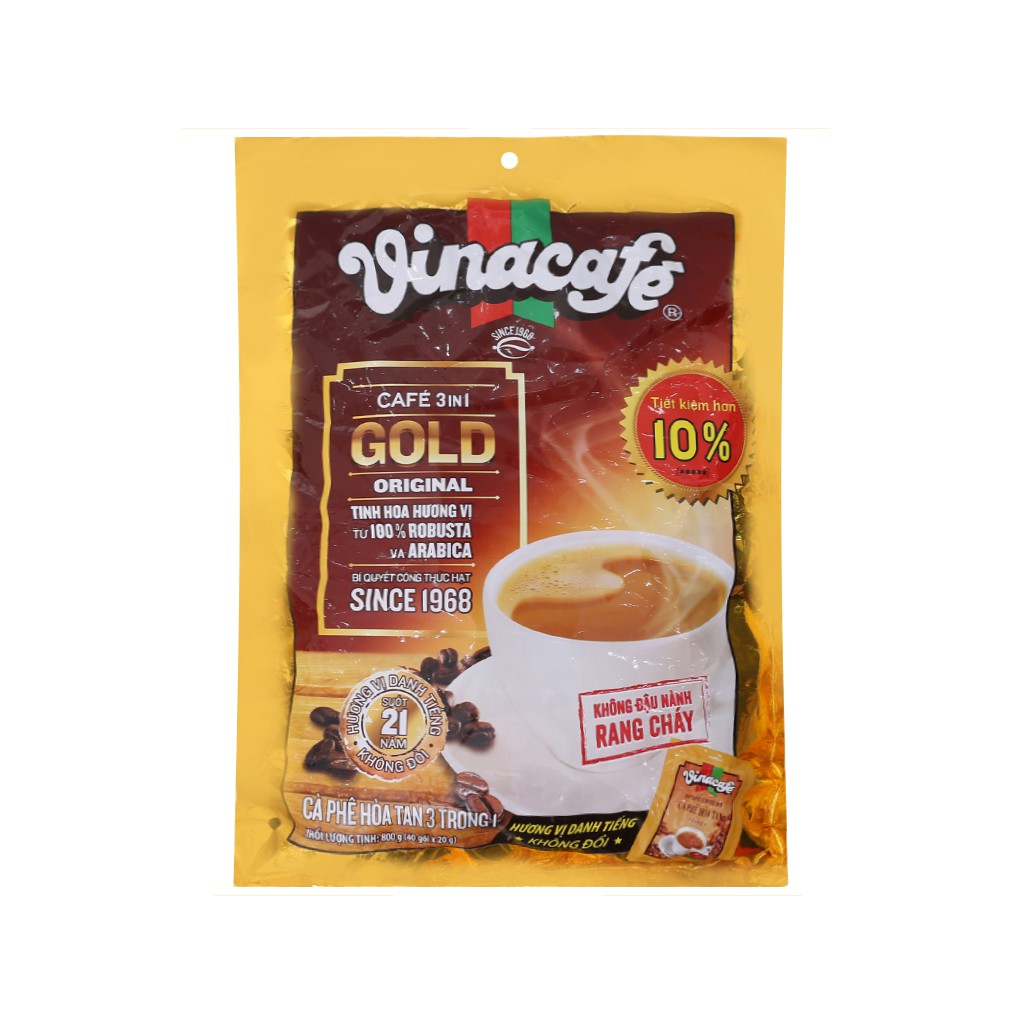 Cà phê sữa VinaCafé Gold Original 960g (48gói x 20g)