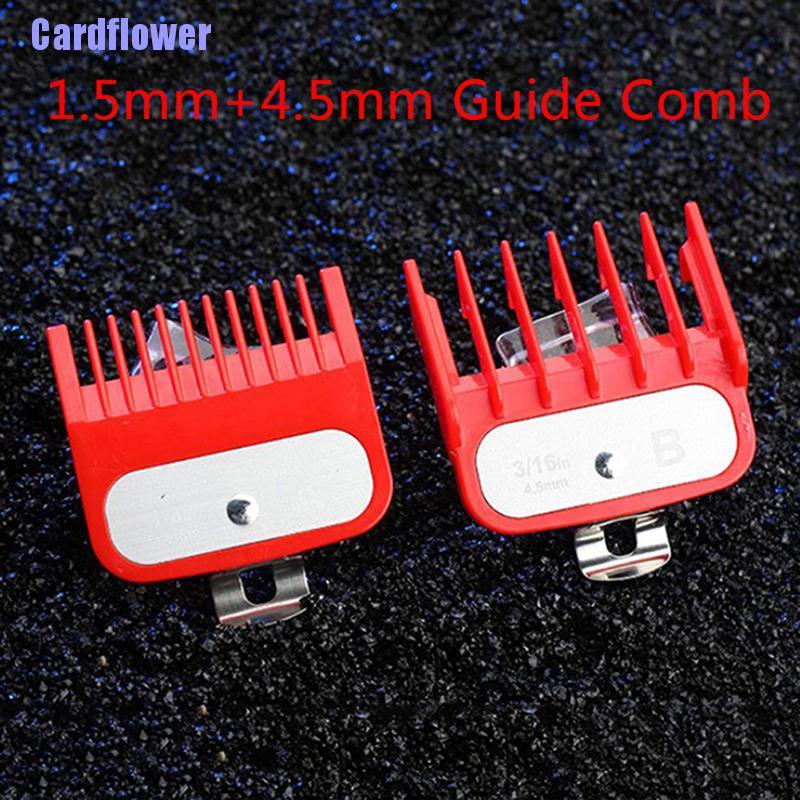Cardflower  1.5+4.5mm Size Guide comb Red Attachment Comb Set with a Metal Holder Clipper