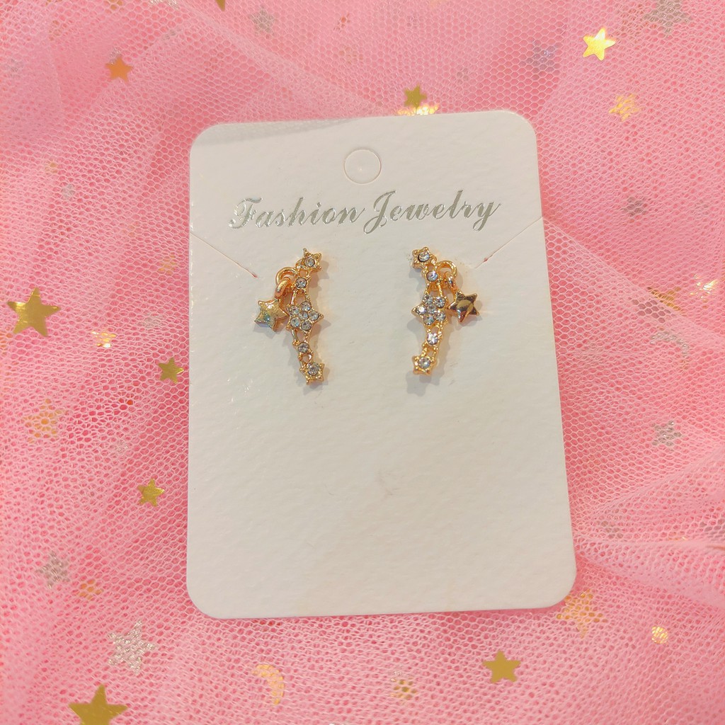 Bông tai đính đá chùm sao rơi cá tính ngọt ngào